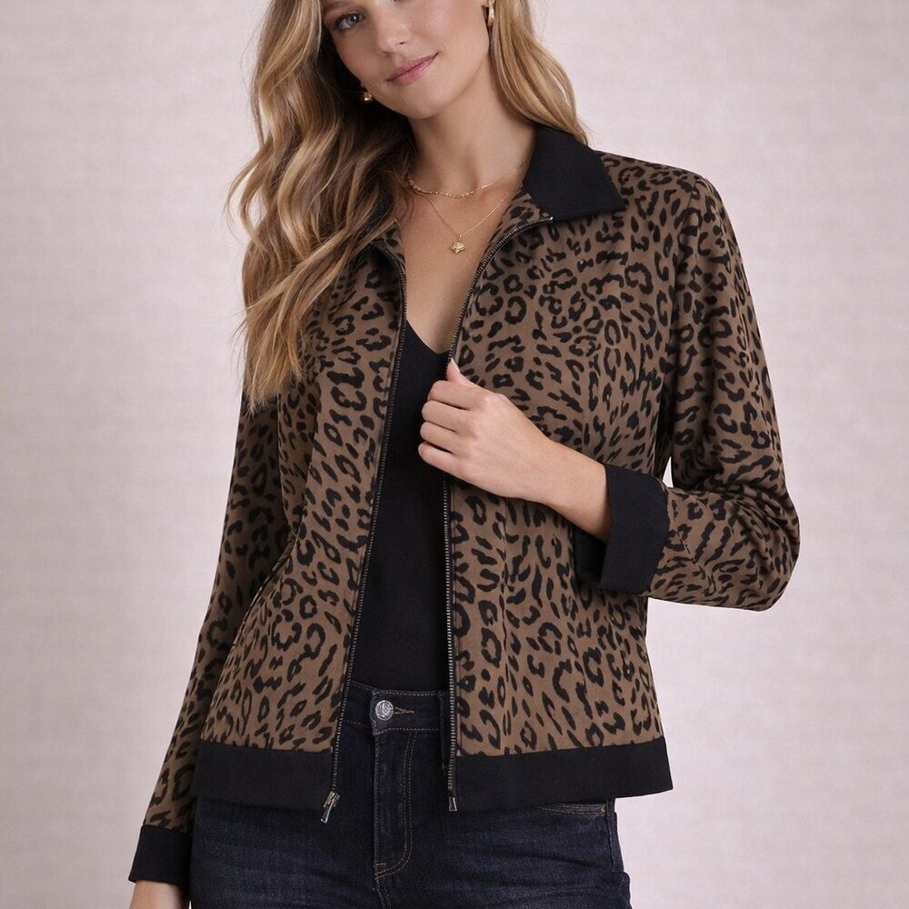 Lennie for Nina Leonard leopard Blazer Sz10